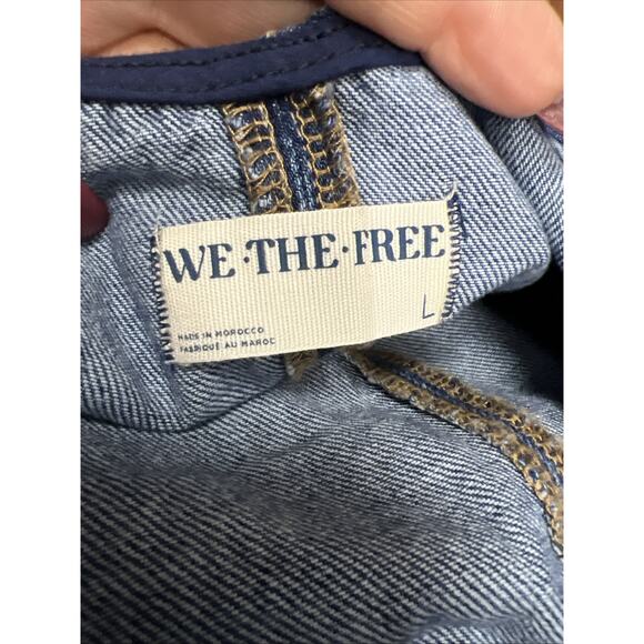 Free People We The Free High Roller Jumpsuit Kansas Sappy Blue Size Large NWT - Picture 8 of 10